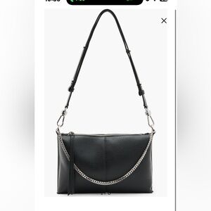 All Saints Eve Black Leather Crossbody Bag